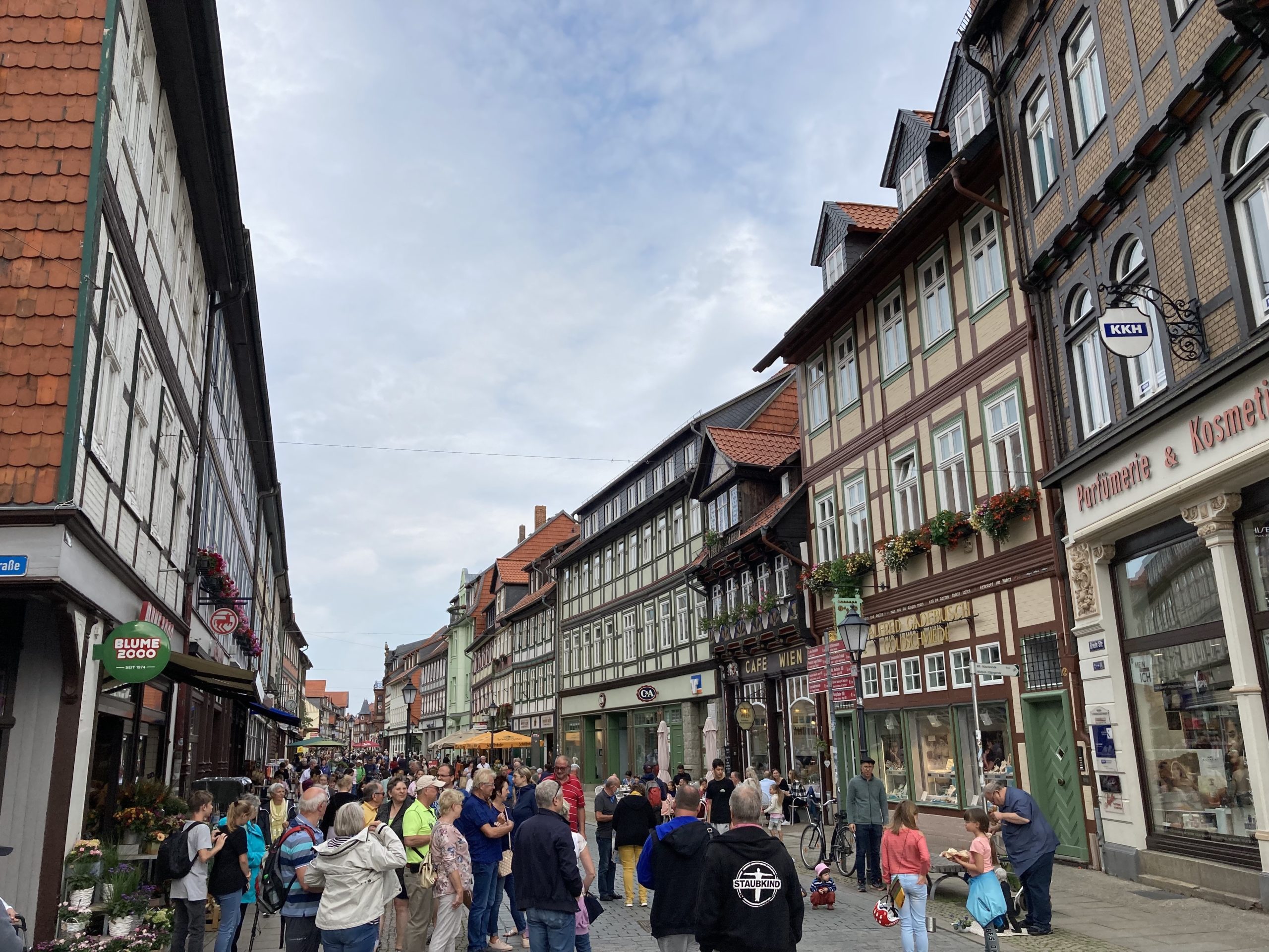 Wernigerode pedestrian street in the old town